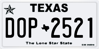 TX license plate DOP2521