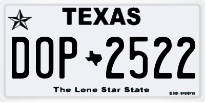 TX license plate DOP2522