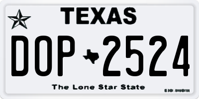 TX license plate DOP2524