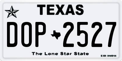 TX license plate DOP2527