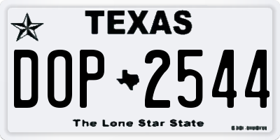 TX license plate DOP2544