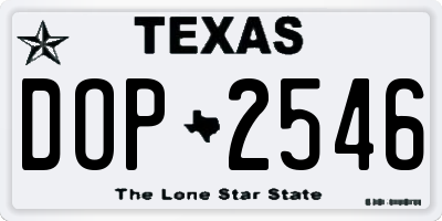 TX license plate DOP2546