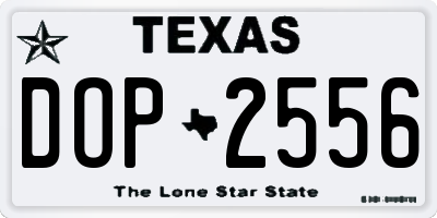 TX license plate DOP2556
