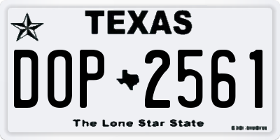 TX license plate DOP2561