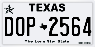 TX license plate DOP2564