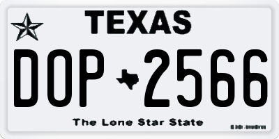 TX license plate DOP2566