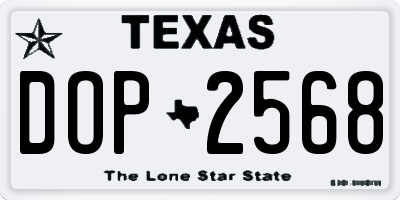 TX license plate DOP2568