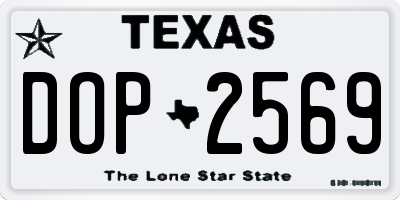 TX license plate DOP2569