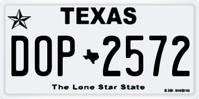 TX license plate DOP2572