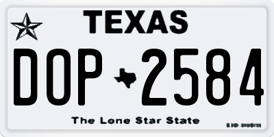 TX license plate DOP2584