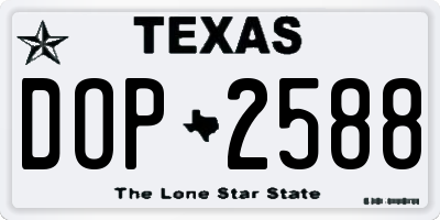 TX license plate DOP2588