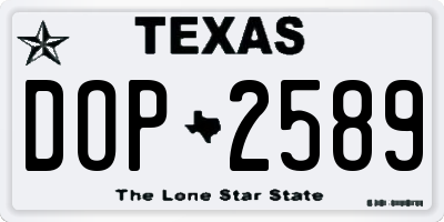 TX license plate DOP2589