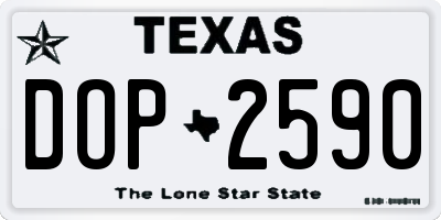 TX license plate DOP2590