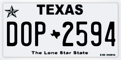 TX license plate DOP2594