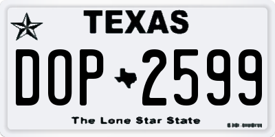 TX license plate DOP2599