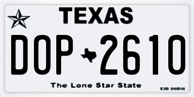 TX license plate DOP2610