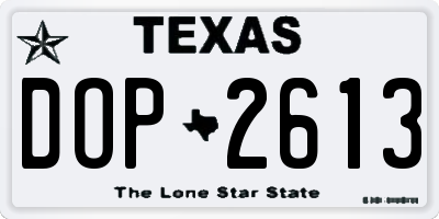 TX license plate DOP2613