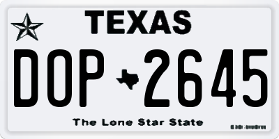 TX license plate DOP2645