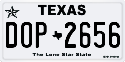 TX license plate DOP2656