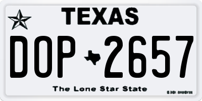 TX license plate DOP2657