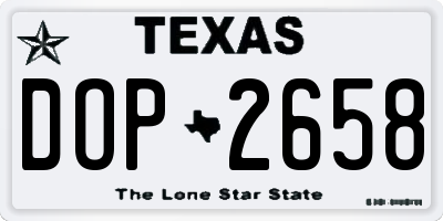 TX license plate DOP2658