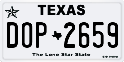 TX license plate DOP2659