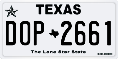 TX license plate DOP2661