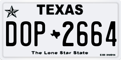 TX license plate DOP2664