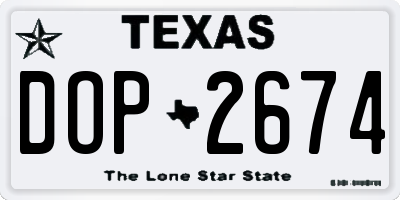 TX license plate DOP2674