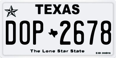 TX license plate DOP2678