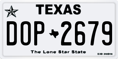 TX license plate DOP2679