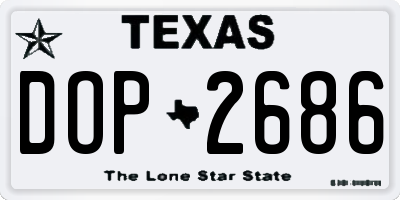 TX license plate DOP2686