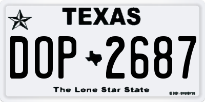 TX license plate DOP2687