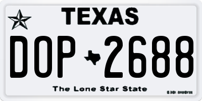 TX license plate DOP2688