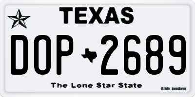 TX license plate DOP2689