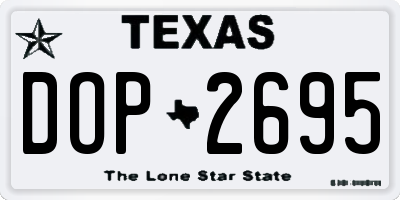 TX license plate DOP2695