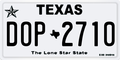 TX license plate DOP2710