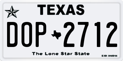TX license plate DOP2712