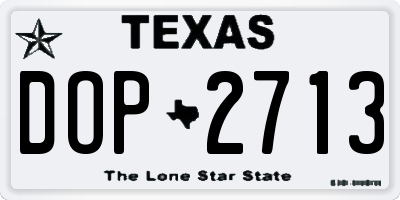 TX license plate DOP2713