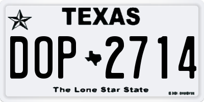 TX license plate DOP2714