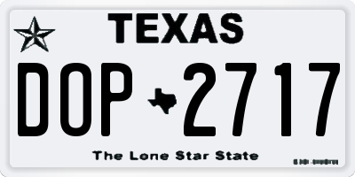 TX license plate DOP2717