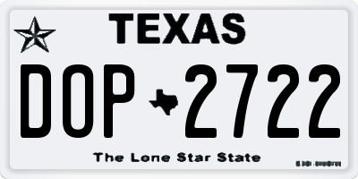 TX license plate DOP2722