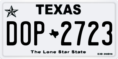 TX license plate DOP2723