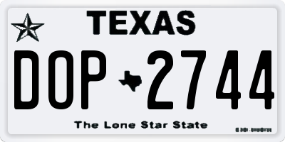 TX license plate DOP2744