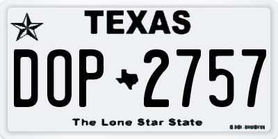 TX license plate DOP2757