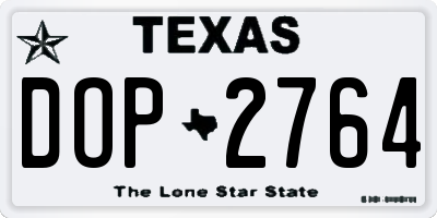 TX license plate DOP2764