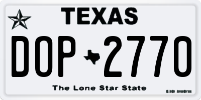 TX license plate DOP2770