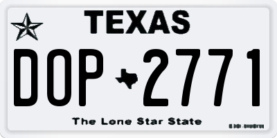 TX license plate DOP2771
