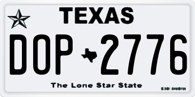TX license plate DOP2776