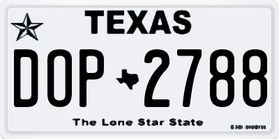 TX license plate DOP2788